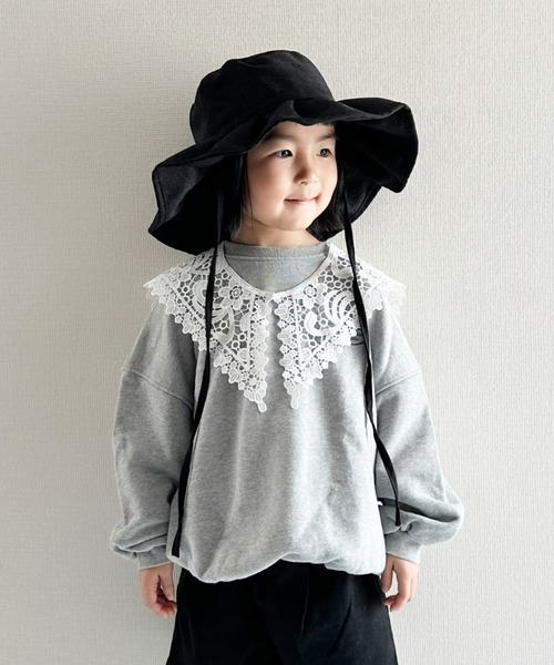 CIAOPANIC TYPY（チャオパニックティピー）の「【KIDS】ジュート風プリーツハット（ハット・キッズ・ブラック/ベージュ/アイボリー・ONE SIZE）」の10枚目の写真