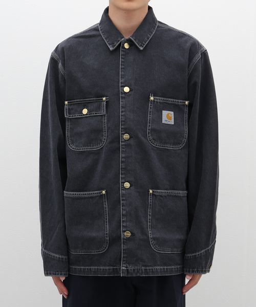 Carhartt WIP(カーハートダブリューアイピー)の「CARHARTT WIP OG CHORE COAT - Black I031896 8960(カバーオール・メンズ・グレー・LARGE/MEDIUM)」の3枚目の写真