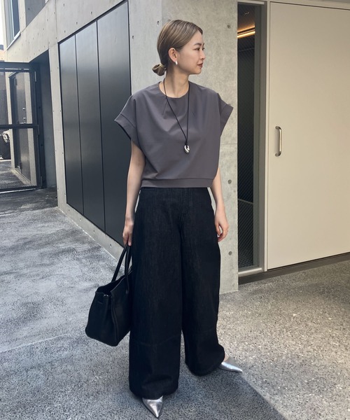audrey and john wad(オードリーアンドジョンワッド)の「デニムバギーパンツ -洗濯機洗い可-(デニムパンツ・レディース・ブラック/インディゴブルー・マルチサイズ)」の19枚目の写真