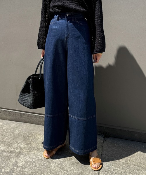audrey and john wad(オードリーアンドジョンワッド)の「デニムバギーパンツ -洗濯機洗い可-(デニムパンツ・レディース・ブラック/インディゴブルー・マルチサイズ)」の15枚目の写真