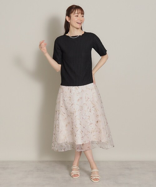 ITS'DEMO（イッツデモ）の「◆【M・Lサイズ展開／レイヤードに】ジャカードカットプルオーバー（Tシャツ/カットソー・レディース・ピンク/オフホワイト/ブラック/サックスブルー・38/40）」の17枚目の写真