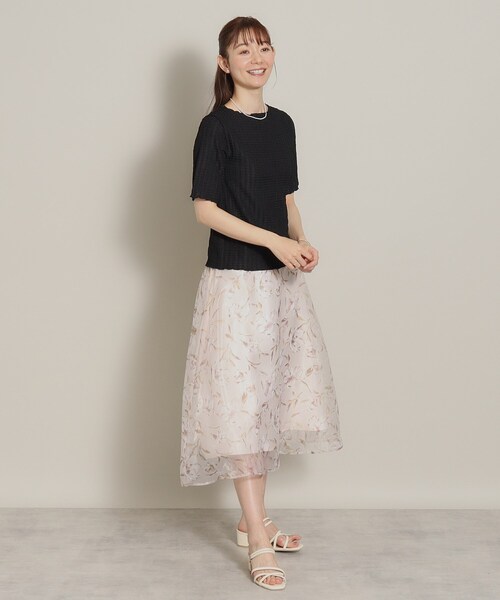 ITS'DEMO（イッツデモ）の「◆【M・Lサイズ展開／レイヤードに】ジャカードカットプルオーバー（Tシャツ/カットソー・レディース・ピンク/オフホワイト/ブラック/サックスブルー・38/40）」の18枚目の写真