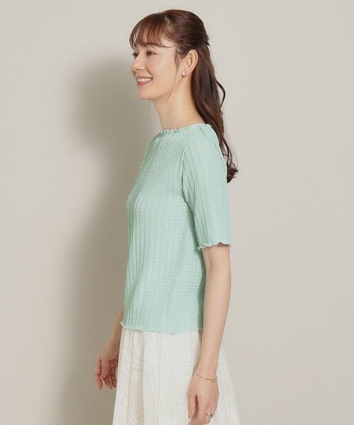 ITS'DEMO（イッツデモ）の「◆【M・Lサイズ展開／レイヤードに】ジャカードカットプルオーバー（Tシャツ/カットソー・レディース・ピンク/オフホワイト/ブラック/サックスブルー・38/40）」の7枚目の写真