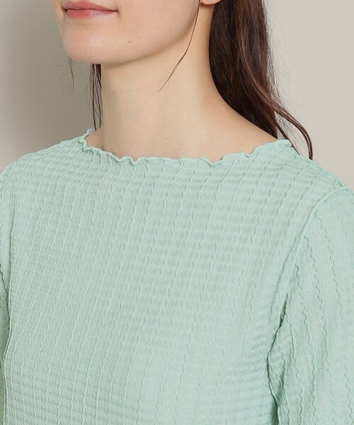 ITS'DEMO（イッツデモ）の「◆【M・Lサイズ展開／レイヤードに】ジャカードカットプルオーバー（Tシャツ/カットソー・レディース・ピンク/オフホワイト/ブラック/サックスブルー・38/40）」の9枚目の写真