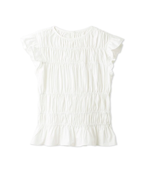 Mila Owen(ミラオーウェン)の「ラッフルシャーリングギャザートップス【手洗い可能】(Tシャツ/カットソー・レディース・ホワイト/ブラック/その他・0/1)」の15枚目の写真
