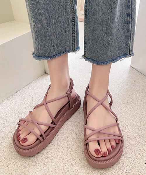 Miniministore(ミニミニストア)の「厚底サンダル サマー 履きやすい(サンダル・レディース・ベージュ/ピンク/ブラック・23.0cm/24.5cm/25.0cm/24.0cm/22.5cm/23.5cm)」の3枚目の写真