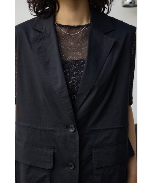 AZUL by moussy(アズールバイマウジー)の「ドローストリングシアーベスト(ベスト・レディース・グレー/アイボリー/ブラック・FREE)」の20枚目の写真