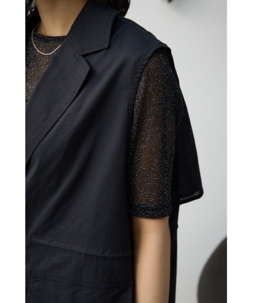 AZUL by moussy(アズールバイマウジー)の「ドローストリングシアーベスト(ベスト・レディース・グレー/アイボリー/ブラック・FREE)」の19枚目の写真