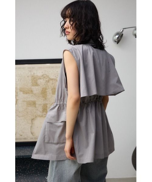 AZUL by moussy(アズールバイマウジー)の「ドローストリングシアーベスト(ベスト・レディース・グレー/アイボリー/ブラック・FREE)」の14枚目の写真