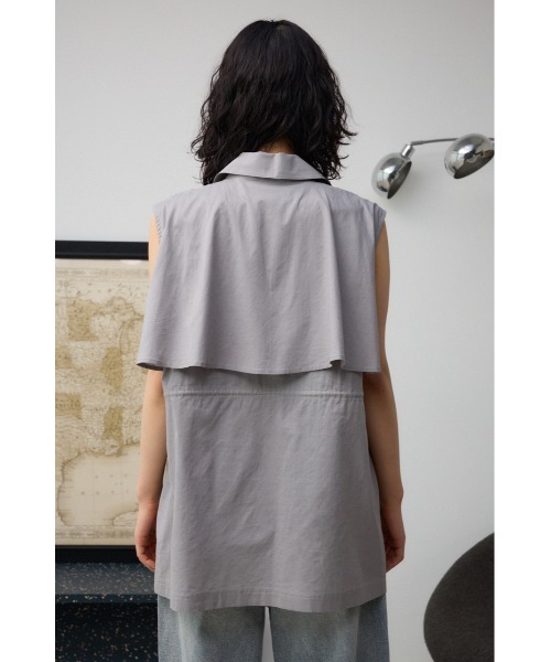 AZUL by moussy(アズールバイマウジー)の「ドローストリングシアーベスト(ベスト・レディース・グレー/アイボリー/ブラック・FREE)」の10枚目の写真
