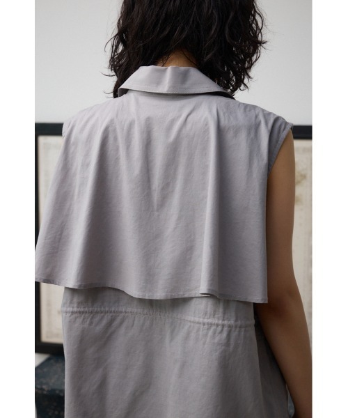 AZUL by moussy(アズールバイマウジー)の「ドローストリングシアーベスト(ベスト・レディース・グレー/アイボリー/ブラック・FREE)」の9枚目の写真