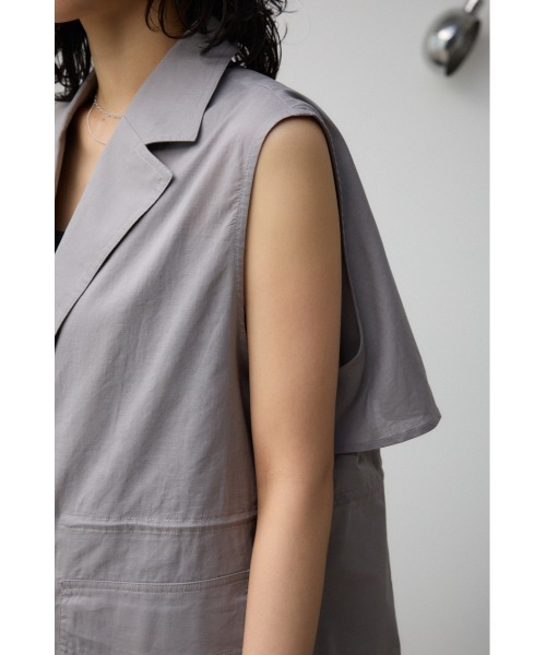 AZUL by moussy(アズールバイマウジー)の「ドローストリングシアーベスト(ベスト・レディース・グレー/アイボリー/ブラック・FREE)」の7枚目の写真