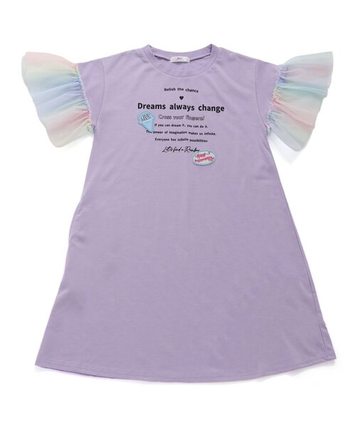 algy（アルジー）の「レインボースリーブワンピ（ワンピース・キッズ・ラベンダー/チャコール/オフホワイト・XXX-SMALL/XX-SMALL/X-SMALL/SMALL/MEDIUM）」の6枚目の写真