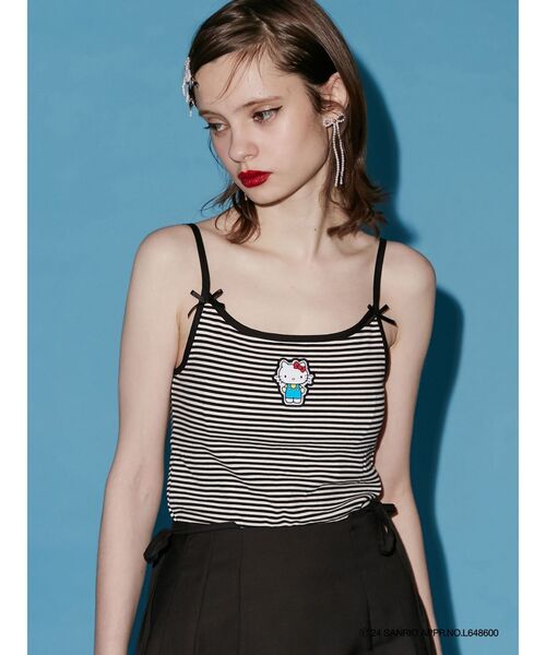 jouetie(ジュエティ)の「【ハローキティコラボ】jouetie×ハローキティ パイピングキャミソール(キャミソール・レディース・オフホワイト/その他1/ブラック・MEDIUM)」の1枚目の写真