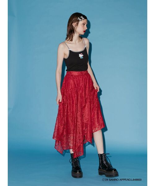 jouetie(ジュエティ)の「【ハローキティコラボ】jouetie×ハローキティ パイピングキャミソール(キャミソール・レディース・オフホワイト/その他1/ブラック・MEDIUM)」の12枚目の写真