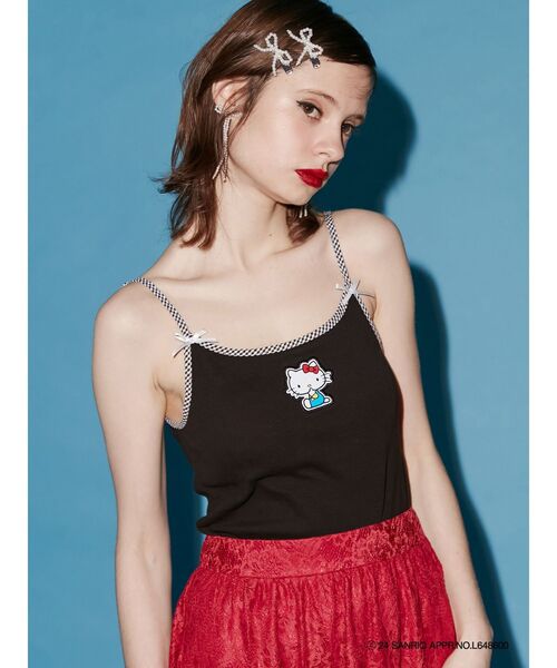 jouetie(ジュエティ)の「【ハローキティコラボ】jouetie×ハローキティ パイピングキャミソール(キャミソール・レディース・オフホワイト/その他1/ブラック・MEDIUM)」の3枚目の写真