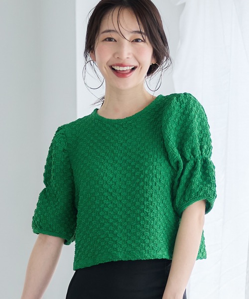 coca（coca）（コカ）の「ポップコーンデザイン袖ブラウス（シャツ/ブラウス・レディース・グリーン/ホワイト/ブラック/レッド・L/M/S）」の3枚目の写真