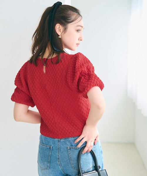 coca（coca）（コカ）の「ポップコーンデザイン袖ブラウス（シャツ/ブラウス・レディース・グリーン/ホワイト/ブラック/レッド・L/M/S）」の6枚目の写真