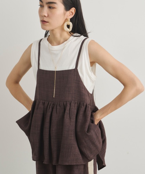 Libra Cue（リブラ キュー）の「リネンライクマルチウェイビスチェ（シャツ/ブラウス・レディース・ブラック/ベージュ/ブラウン・FREE）」の11枚目の写真