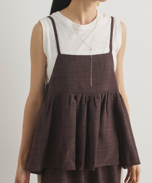 Libra Cue（リブラ キュー）の「リネンライクマルチウェイビスチェ（シャツ/ブラウス・レディース・ブラック/ベージュ/ブラウン・FREE）」の8枚目の写真