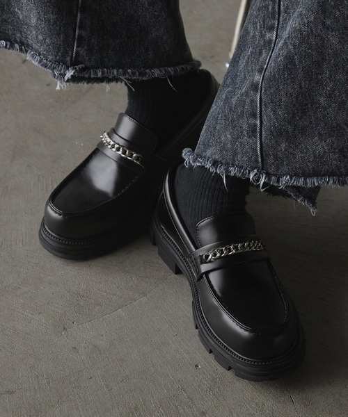 SERACE(セラス)の「【SERACE】+5㎝ volume high sole chain bit loafers / ボリュームハイソールチェーンビットローファー(ローファー・メンズ・ブラック・M/S/L)」の4枚目の写真