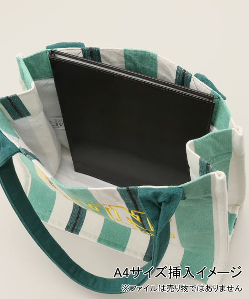 GANNI(ガニー)の「【GANNI / ガニー】 Large Easy Shopper Stripes(トートバッグ・レディース・ブルー/ライトグリーン・FREE)」の8枚目の写真