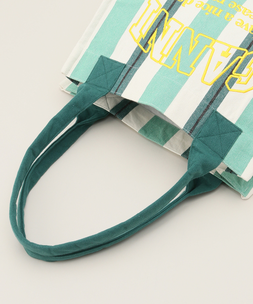 GANNI(ガニー)の「【GANNI / ガニー】 Large Easy Shopper Stripes(トートバッグ・レディース・ブルー/ライトグリーン・FREE)」の9枚目の写真