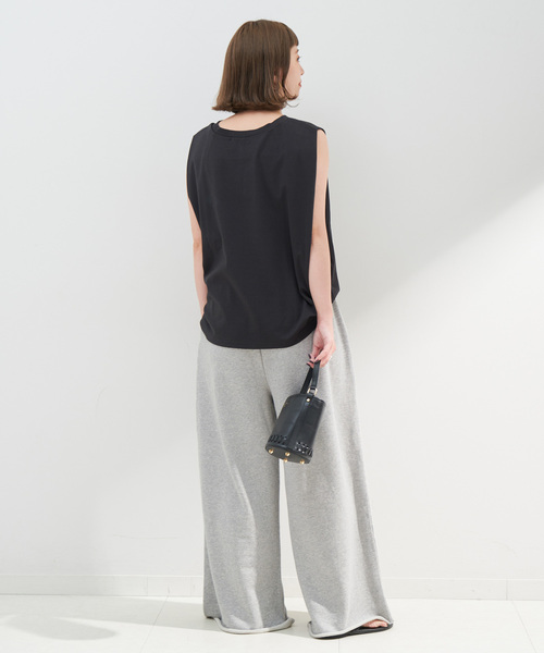 B.C STOCK（ベーセーストック）の「Gleamy/グリーミー ワイドスウェットパンツ（スウェットパンツ・レディース・アイボリー/チャコールグレー・FREE）」の9枚目の写真