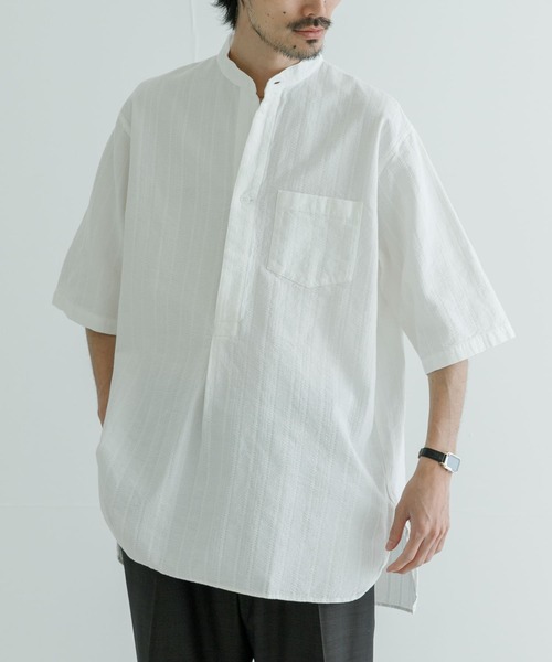 MASTER&Co（マスターアンドコー）の「『別注』MASTER&Co.×UR　COTON DOBBY SHORT-SLEEVE SHIRTS（シャツ/ブラウス・メンズ・ホワイト・3/1）」の6枚目の写真