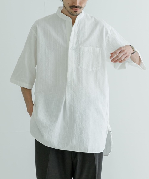 MASTER&Co（マスターアンドコー）の「『別注』MASTER&Co.×UR　COTON DOBBY SHORT-SLEEVE SHIRTS（シャツ/ブラウス・メンズ・ホワイト・3/1）」の7枚目の写真