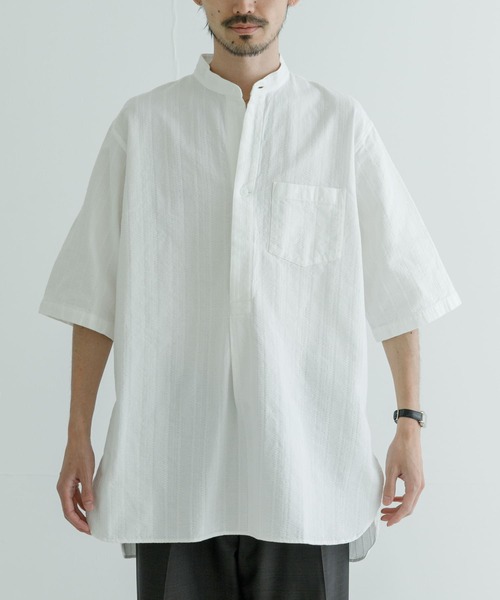 MASTER&Co（マスターアンドコー）の「『別注』MASTER&Co.×UR　COTON DOBBY SHORT-SLEEVE SHIRTS（シャツ/ブラウス・メンズ・ホワイト・3/1）」の13枚目の写真