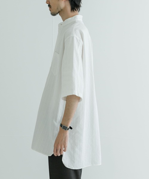 MASTER&Co（マスターアンドコー）の「『別注』MASTER&Co.×UR　COTON DOBBY SHORT-SLEEVE SHIRTS（シャツ/ブラウス・メンズ・ホワイト・3/1）」の14枚目の写真