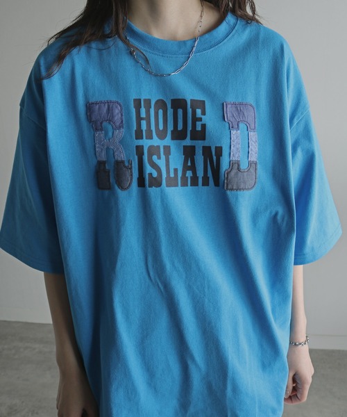 COURO(コウロ)の「デニムパッチプリントTシャツ(Tシャツ/カットソー・レディース・ホワイト/ブルー/ブラック・M/L/XL)」の11枚目の写真
