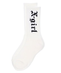 X-girl（エックスガール）の「OLD ENGLISH LOGO RIB SOCKS（ソックス/靴下）」