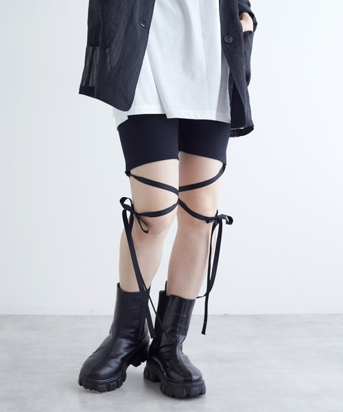 試着のみ　レディースL RELIVE 黒 トップスとスパッツセット 試着のみ レディースL RELIVE 黒 トップスとスパッツセット 試着のみ