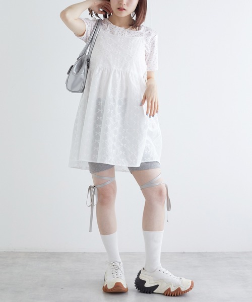 w closet（ダブルクローゼット）の「レースアップリブレギンス