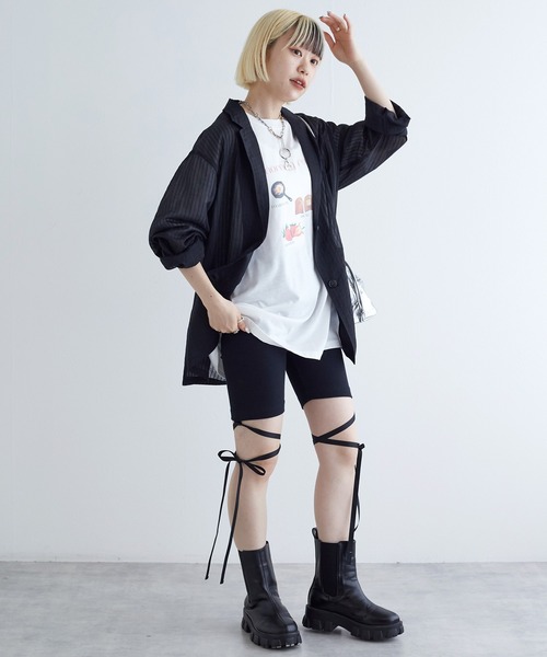 LYFTリブレースアップレギンス w closet（ダブルクローゼット）の「レースアップリブレギンス