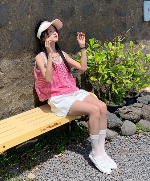Achic（アシック）の「レイヤード風キャミソール（キャミソール・レディース・ブルー/レッド/ブラック・M）」の13枚目の写真