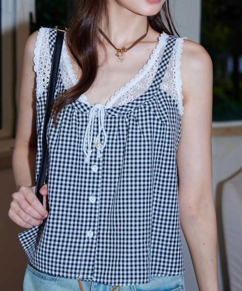 Achic（アシック）の「レイヤード風キャミソール（キャミソール・レディース・ブルー/レッド/ブラック・M）」の6枚目の写真