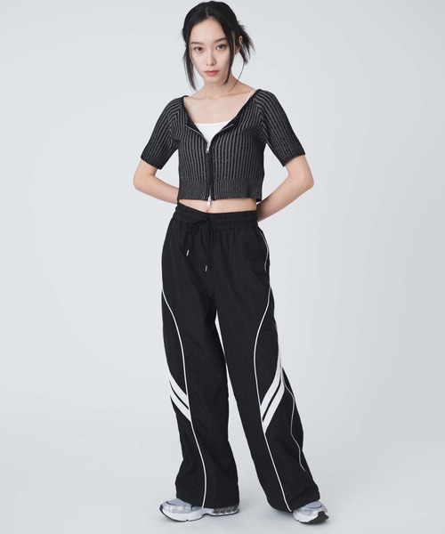 WEGO（ウィゴー）の「WEGO/パイピングトラックパンツ（カーゴパンツ・レディース・ライトグレー/ブラック・FREE）」の8枚目の写真