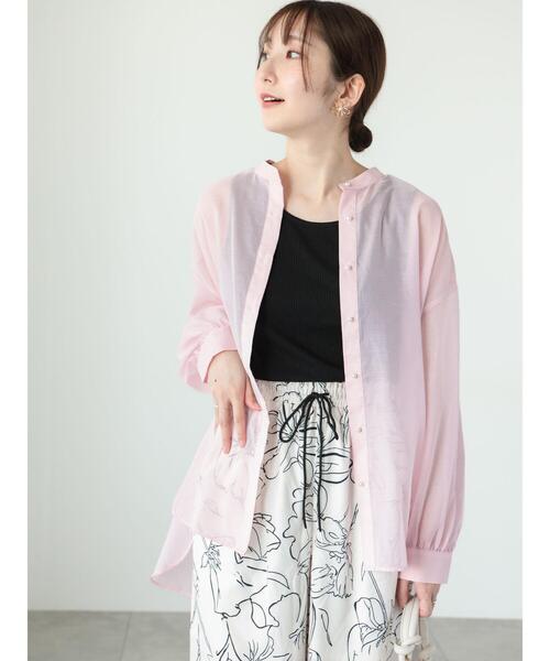 Te chichi TERRASSE(テチチテラス)の「◎パールボタンシアーシャツ(シャツ/ブラウス・レディース・ブルー/ピンク/ブラック/オフホワイト・F)」の18枚目の写真