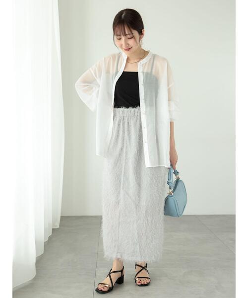 Te chichi TERRASSE(テチチテラス)の「◎パールボタンシアーシャツ(シャツ/ブラウス・レディース・ブルー/ピンク/ブラック/オフホワイト・F)」の16枚目の写真