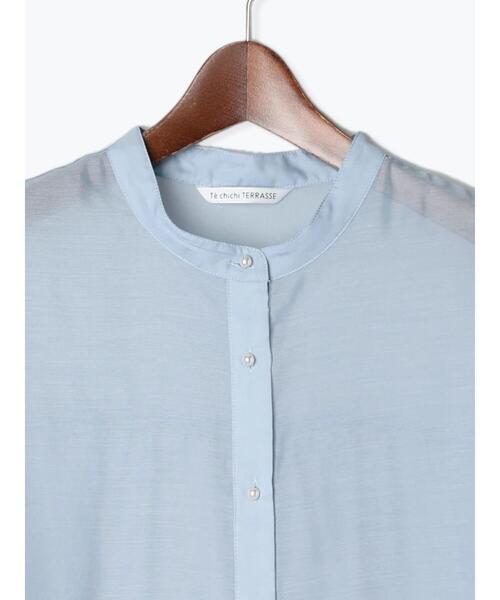 Te chichi TERRASSE(テチチテラス)の「◎パールボタンシアーシャツ(シャツ/ブラウス・レディース・ブルー/ピンク/ブラック/オフホワイト・F)」の9枚目の写真
