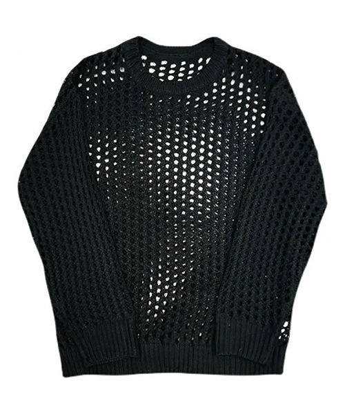 メッシュネット編み編みニットトップス(NEZ)（その他トップス）｜almo