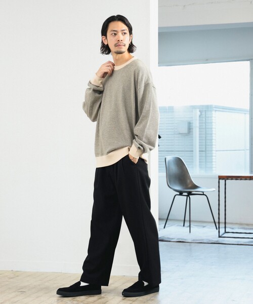 B:MING by BEAMS（ビーミングバイビームス）の「バーズアイ ジャカード カットソー（スウェット・メンズ・ホワイト系その他5/ネイビー・SMALL/MEDIUM/LARGE/X-LARGE）」の3枚目の写真