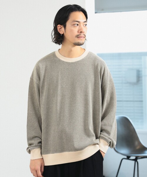 B:MING by BEAMS（ビーミングバイビームス）の「バーズアイ ジャカード カットソー（スウェット・メンズ・ホワイト系その他5/ネイビー・SMALL/MEDIUM/LARGE/X-LARGE）」の6枚目の写真