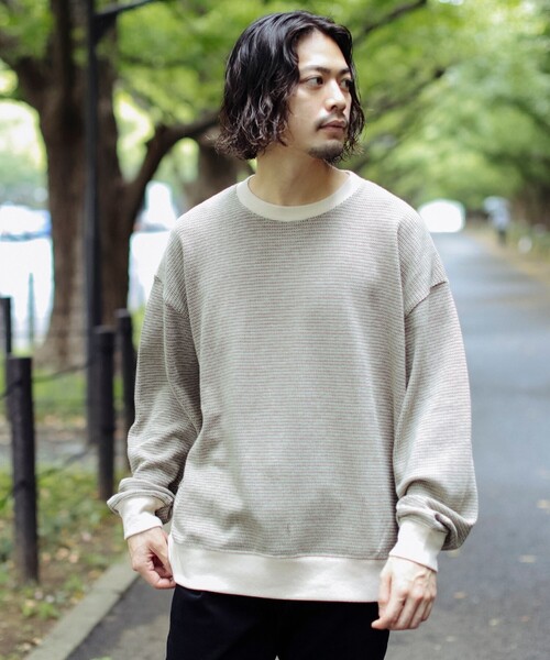 B:MING by BEAMS（ビーミングバイビームス）の「バーズアイ ジャカード カットソー（スウェット・メンズ・ホワイト系その他5/ネイビー・SMALL/MEDIUM/LARGE/X-LARGE）」の9枚目の写真