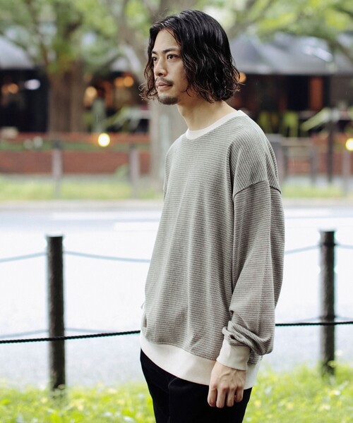 B:MING by BEAMS（ビーミングバイビームス）の「バーズアイ ジャカード カットソー（スウェット・メンズ・ホワイト系その他5/ネイビー・SMALL/MEDIUM/LARGE/X-LARGE）」の10枚目の写真