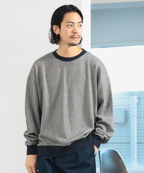 B:MING by BEAMS（ビーミングバイビームス）の「バーズアイ ジャカード カットソー（スウェット・メンズ・ホワイト系その他5/ネイビー・SMALL/MEDIUM/LARGE/X-LARGE）」の11枚目の写真