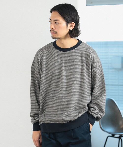 B:MING by BEAMS（ビーミングバイビームス）の「バーズアイ ジャカード カットソー（スウェット・メンズ・ホワイト系その他5/ネイビー・SMALL/MEDIUM/LARGE/X-LARGE）」の13枚目の写真